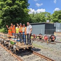 Unsere Draisinen im Bahnhof Rennerod